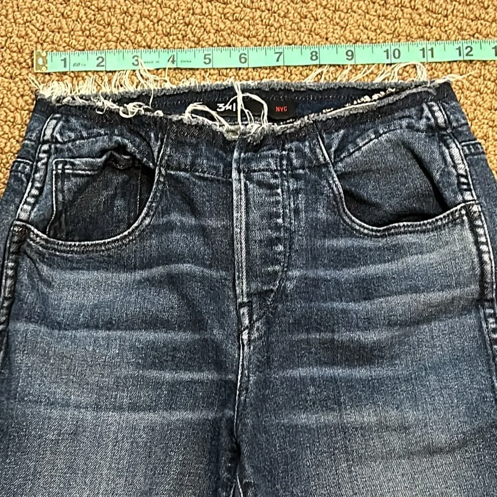 3X1 Raw Edge Shelter Slim Jeans in Tin Coo size 24 Distressed Straight Leg